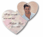 Double Heart Ceramic Photo Plaques - View 2