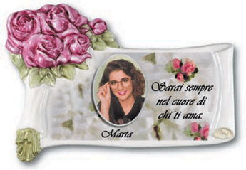 Scroll Ceramic Memorial Photo Plaques